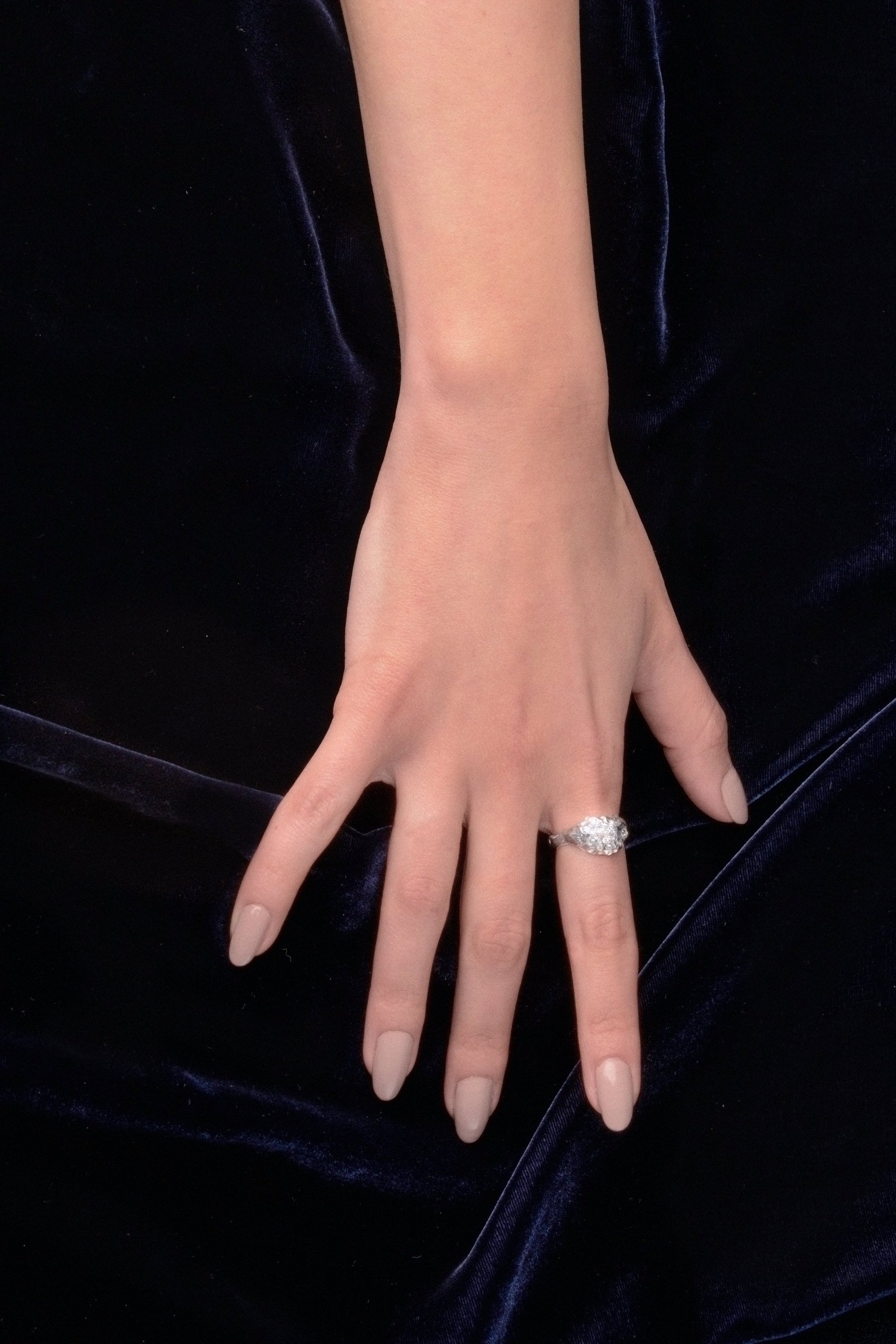 Organic silver ring with diamonds – raw texture, subtle shimmer, handmade piece