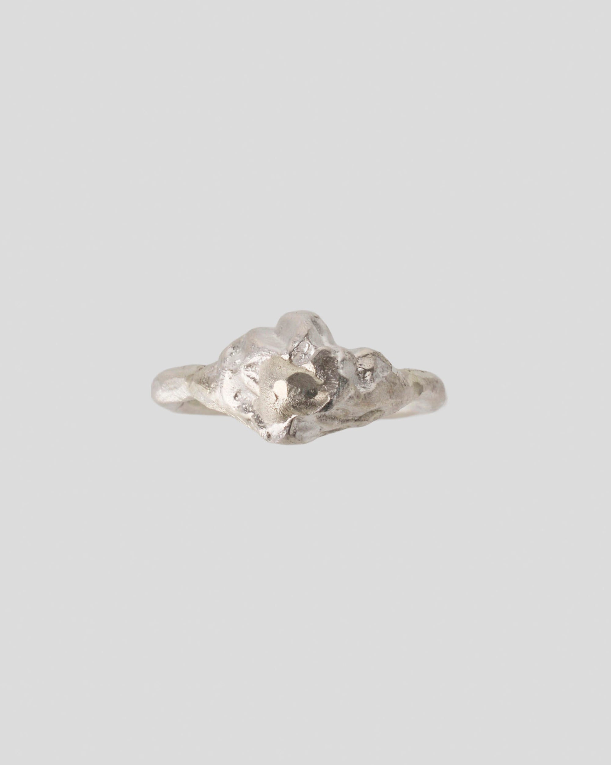Organic silver statement ring – handmade texture, sculptural jewelry design