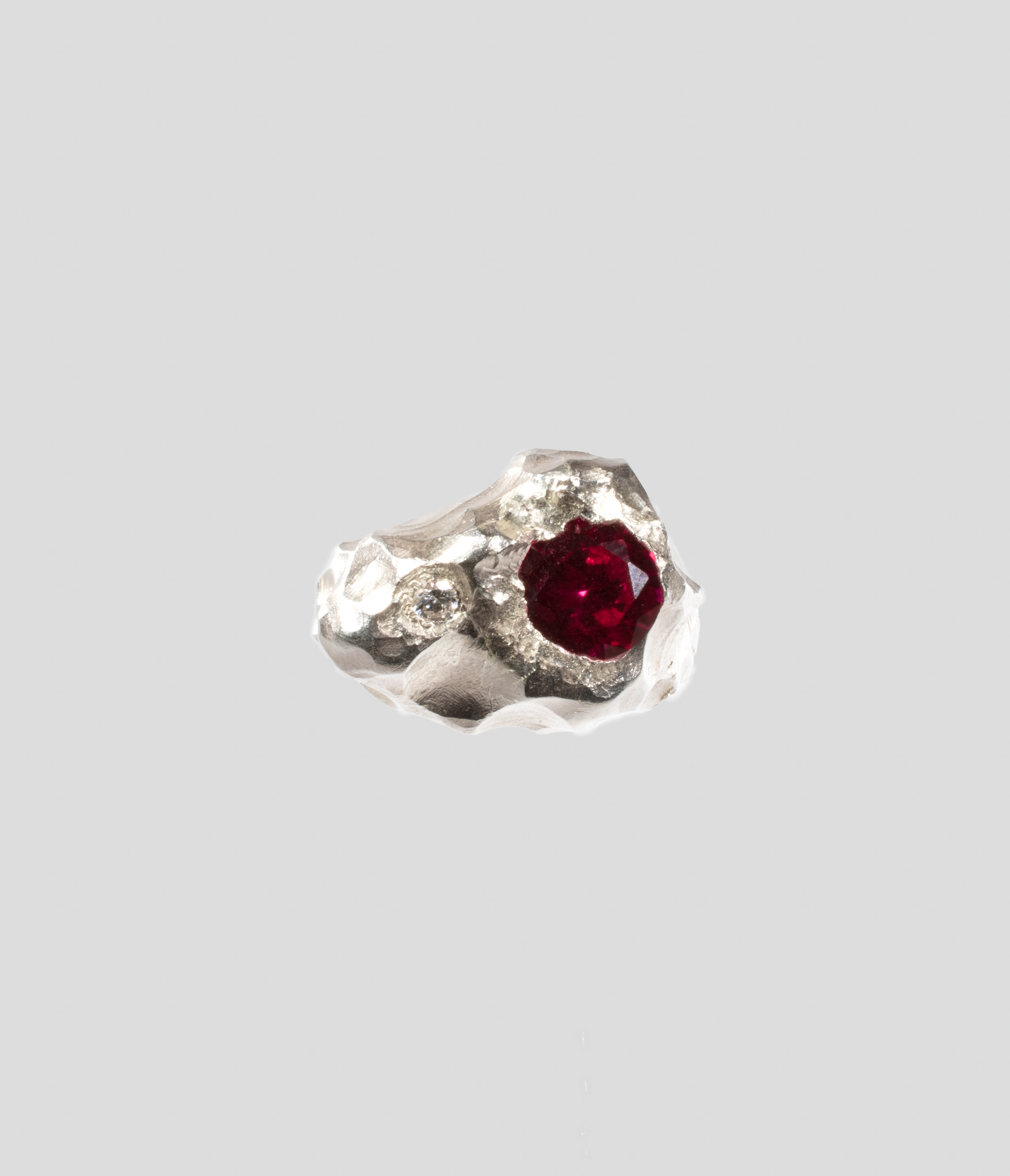 signet ruby silver ring 