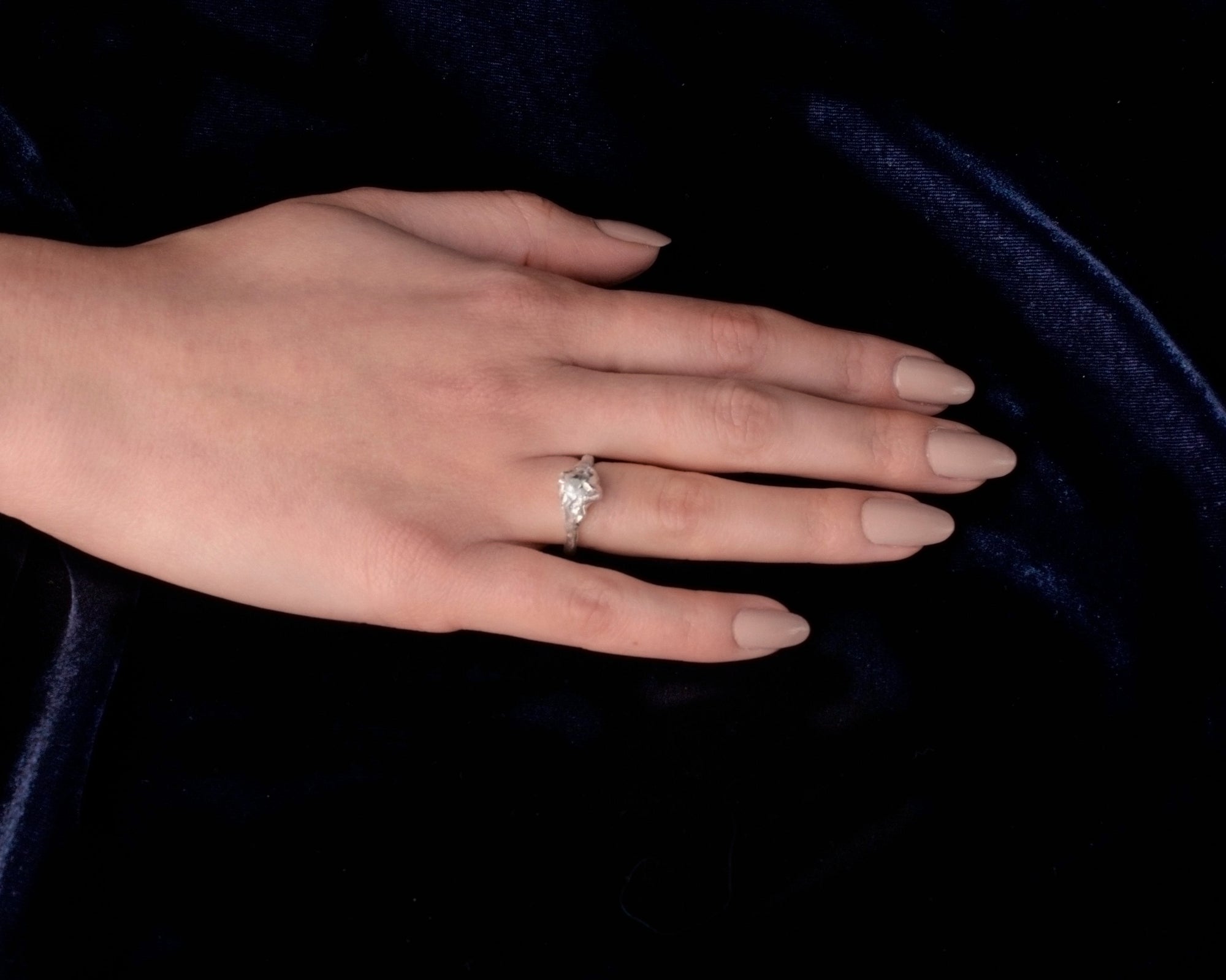 silver ring– handmade jewelry with rough-hewn sculptural finish